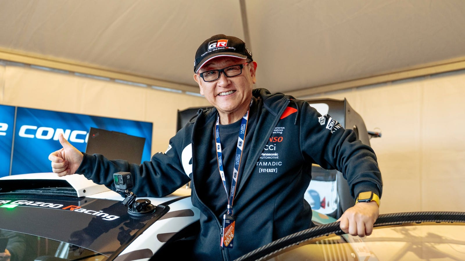 Toyota boss Akio Toyoda drives hydrogen rally car in Monaco